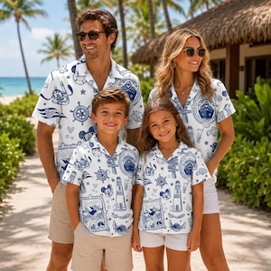 Cruise Disney Squad Hawaiiaans familieshirt, Mickey en vrienden cruise naar Hawaï, cruise-shirt met knoopsluiting, zomershirt, vakantieshirt