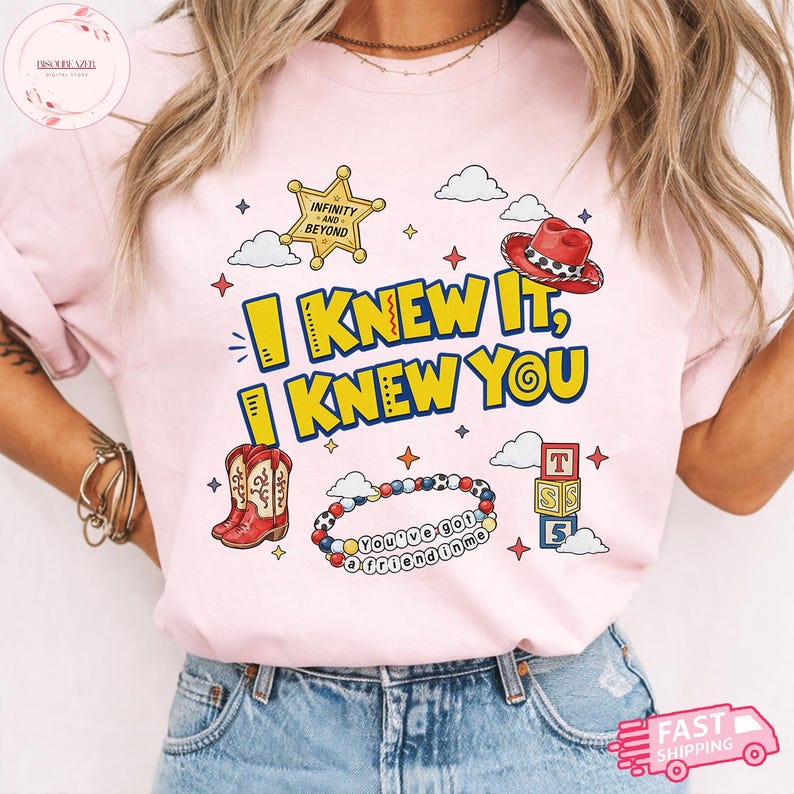 Vintage I Knew It I Knew You Shirt, TS and Toy Story 5 Friendship Shirt, Woody Buzz Lightyear Tee, Disneyland Toy Story Family Matching Tees image 3