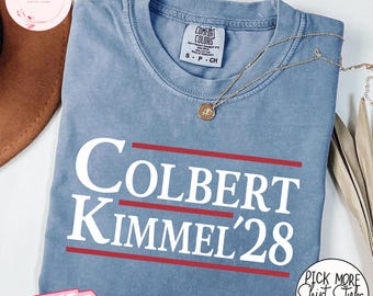 Colbert Kimmel 2028 Shirt, Comfort Colors® Jimmy Kimmel Tee, Protect Late Night TV, Defend Free Speech Tee for Liberals,Kimmel Support Shirt