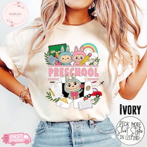 Labubu Preschool  Shirt, Preschool  Teacher Shirt, Cartoon Back To School Shirt, Preschool Team Shirt, Preschool Squad Shirt, Pre-K Shirt