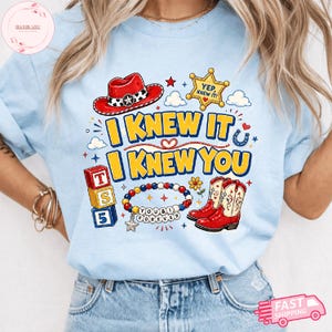 Retro Jag visste att jag visste att du skulle fylla 5-tröja, Swifts och Toy Story 5-tröja, Disneyland Swifts Toy Story 5-födelsedag, Toy Story-födelsedagströja bild 3