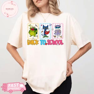 Back To School Pete The Cat T-Shirt, Pete The Cat School Shirt, Children&#39;s Book Gift, Groovy Cat Sweatshirt, Kindergarten Teacher Shirt Gift