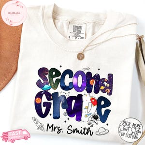 Back To School Shirt, First Day of School Shirt, Outer Space Theme Shirt, 2nd Grade Shirt, Galaxy 2nd Grade Teacher, Planet Tee,Teacher Gift