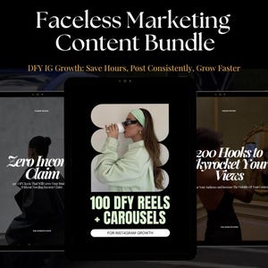 Faceless Marketing Content Bundle,100 Hooks Captions Zero Income Claim,100 Hooks Captions For Instagram Growth,Stories That Sell,MRR PLR