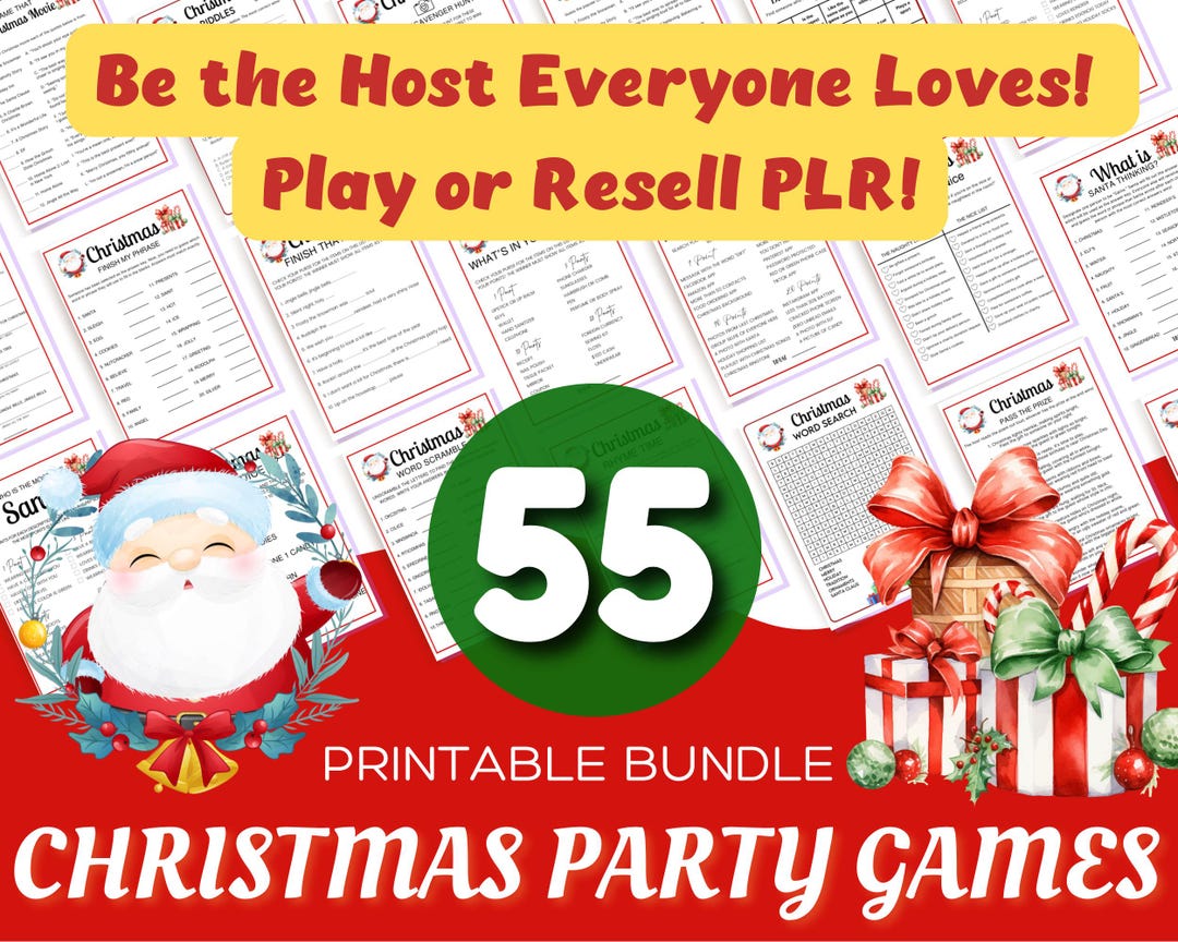 55 Christmas Party Games Bundle - Printable Family Holiday Games - Fun ...
