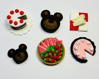 3D edible fondant Teddy Bear Picnic Cupcake topper set