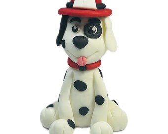 3D fireman firefighter Dalmatian dog fondant cake topper party birthday