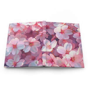Cherry Blossom Hardcover Notebook 03 - Ruled Line, Floral Art, Flowers, Gift for Writer, Sakura Journaling Supplies, Birthday Gift for Her