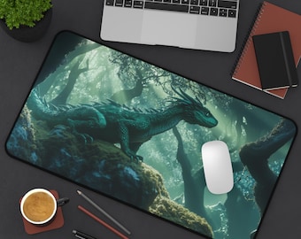 Dragon Themed Desk Mat 01 - Gamer Mouse Pad, Fantasy Magic Office Decor, Computer Gaming Accessories, Unique Game Desk Mat, Gift for Gamer