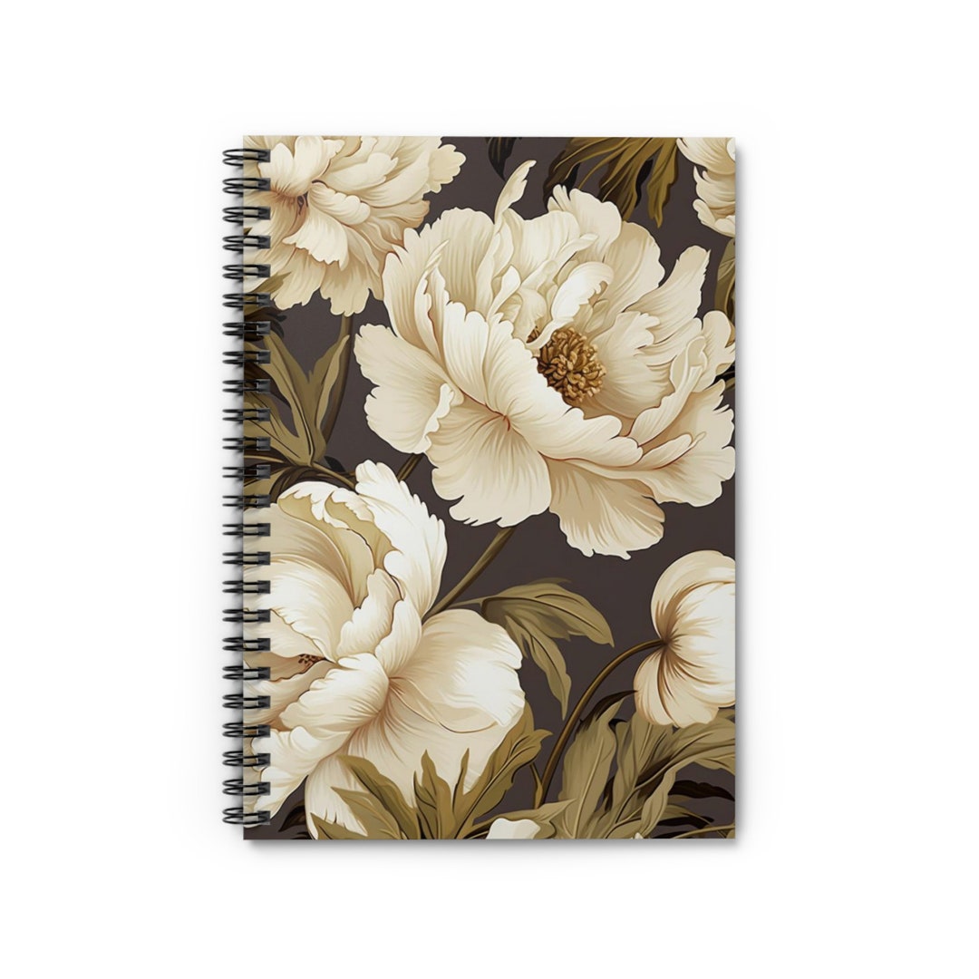 Elegant Vintage Flower Spiral Notebook 03 - Ruled Line, Floral Journal ...