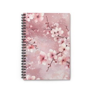 Cherry Blossoms Spiral Notebook 07 - Ruled Line, Stationery Gift, Custom Gift for Writer, Sakura Journal Supplies, Gift for Her, Writing Pad