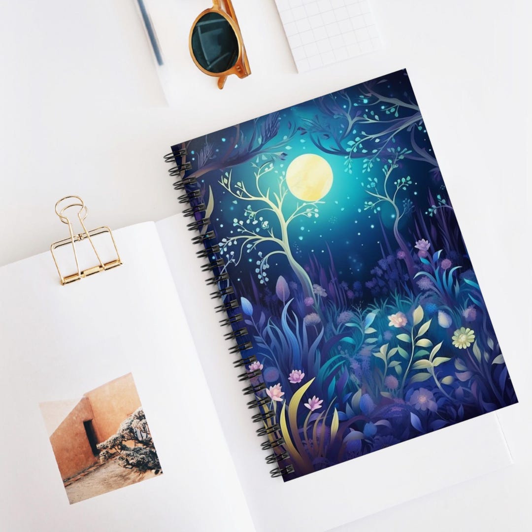 Moonlight Notebooks Moonlight Stars and Moon Spiral Notebook 02 - Ruled Line, Journal ...