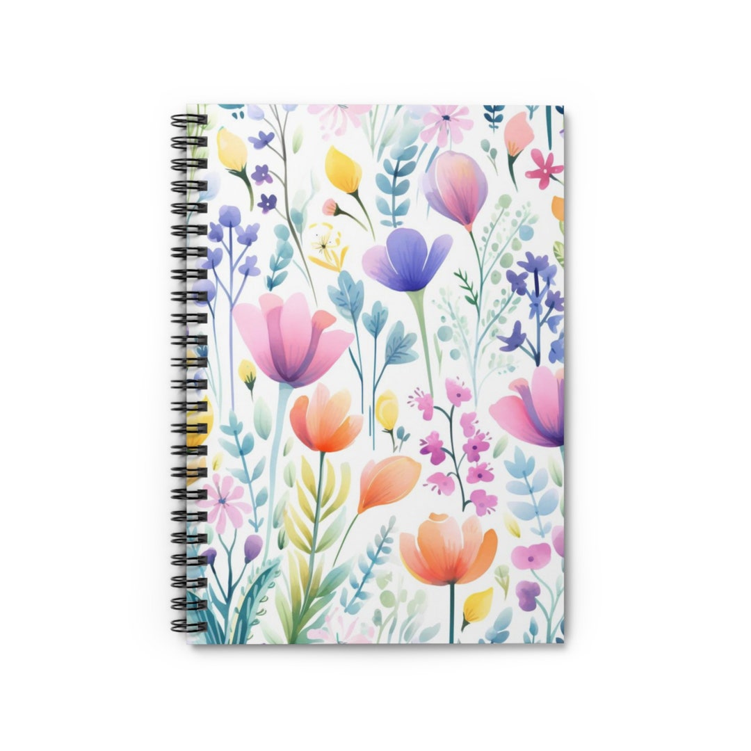 Colorful Floral Spiral Notebook 02 - Ruled Line, Spring and Summer ...