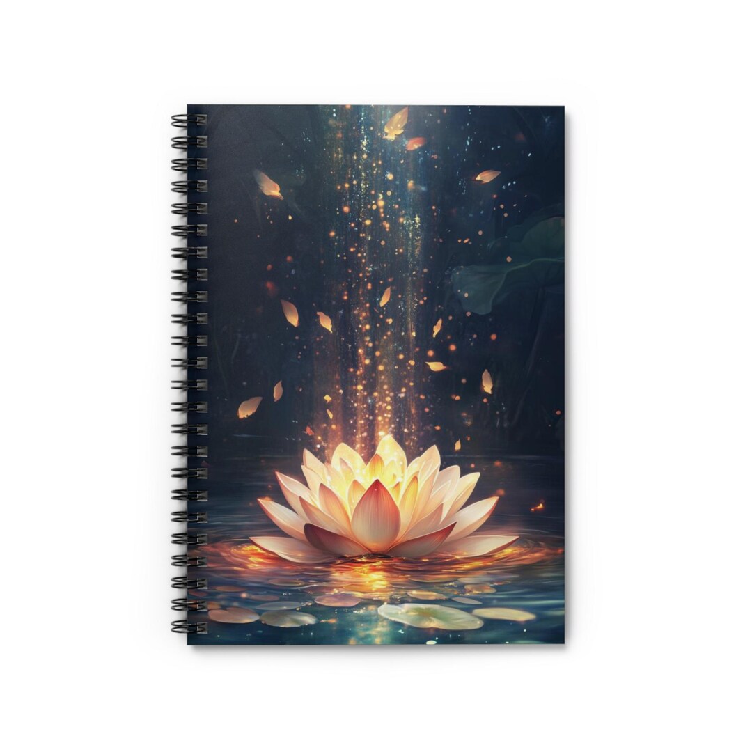 Lotus Blossom Flower Spiral Notebook 09 - Ruled Line, July Birth Flower ...
