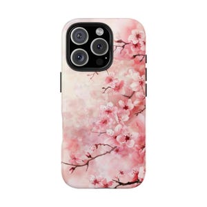 Cherry Blossom Phone Case 03, Floral iPhone Samsung Cover, Protective Tough Case, Watercolor Cherry Blossom, Gift for Her, Sakura Phone Case