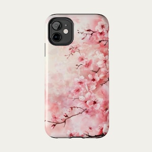 Coque de portable fleurs de cerisier 03, coque Samsung florale pour iPhone, coque de protection rigide, fleurs de cerisier aquarelle, cadeau pour elle, coque de portable Sakura