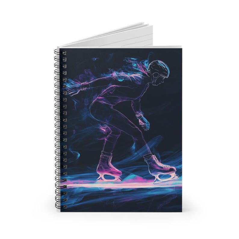 Ice Skater Cute Spiral Notebook - Ruled Line, Holiday Winter Sport ...