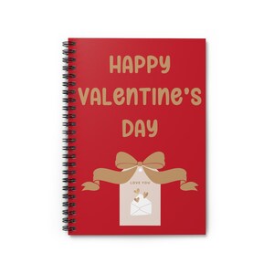 Valentine&#39;s Day Spiral Notebook 02 - Ruled Line, Love Heart Journal, Pink Notepad, Romantic Writing Pad, Heartfelt Diary, Anniversary Gift