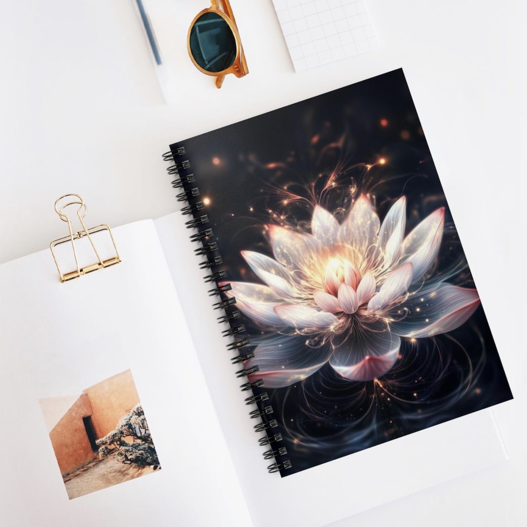 Lotus Blossom Flower Spiral Notebook 01 - Ruled Line, July Birth Flower ...