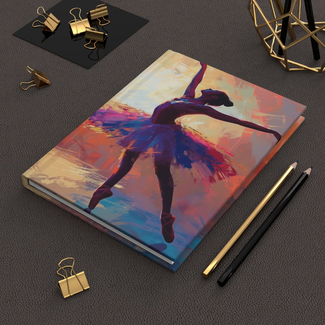 Abstract Ballerina Hardcover Notebook 01 - Ballet Dancer Journal, Dance ...