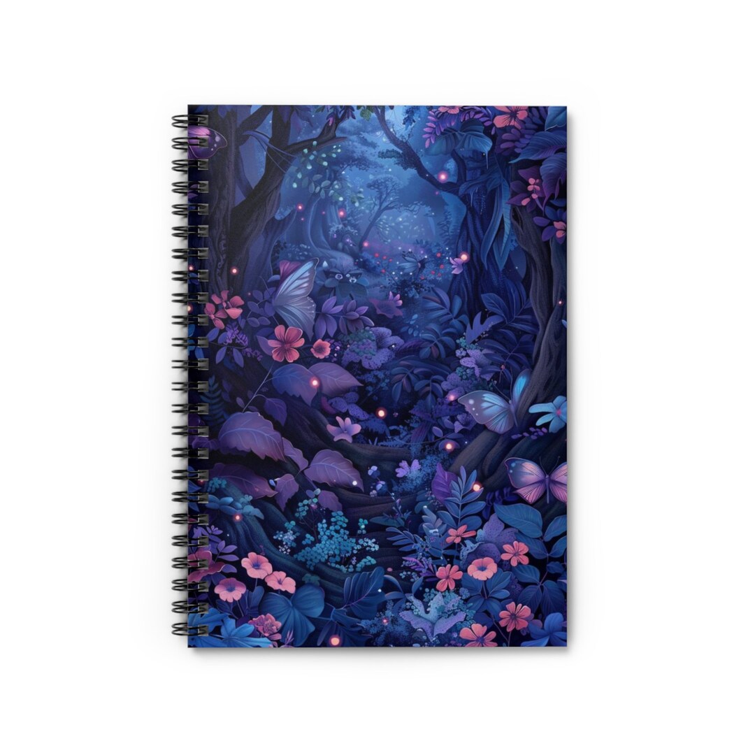 Enchanted Garden Spiral Notebook 05 - Ruled Line, Nature Travel Diary ...