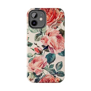 Watercolor Vintage-Style Floral Phone Case 01 - Tough Floral Phone Cover, Protective Smartphone Case, Floral Tech Accessory, Gift for Her