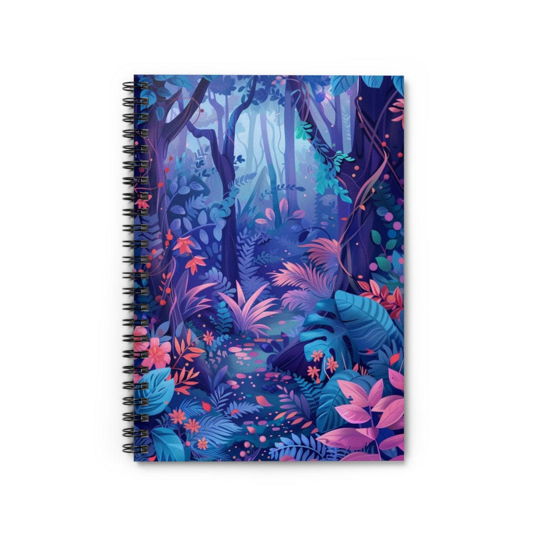 Enchanted Garden Spiral Notebook 02 - Ruled Line, Nature Travel Diary ...