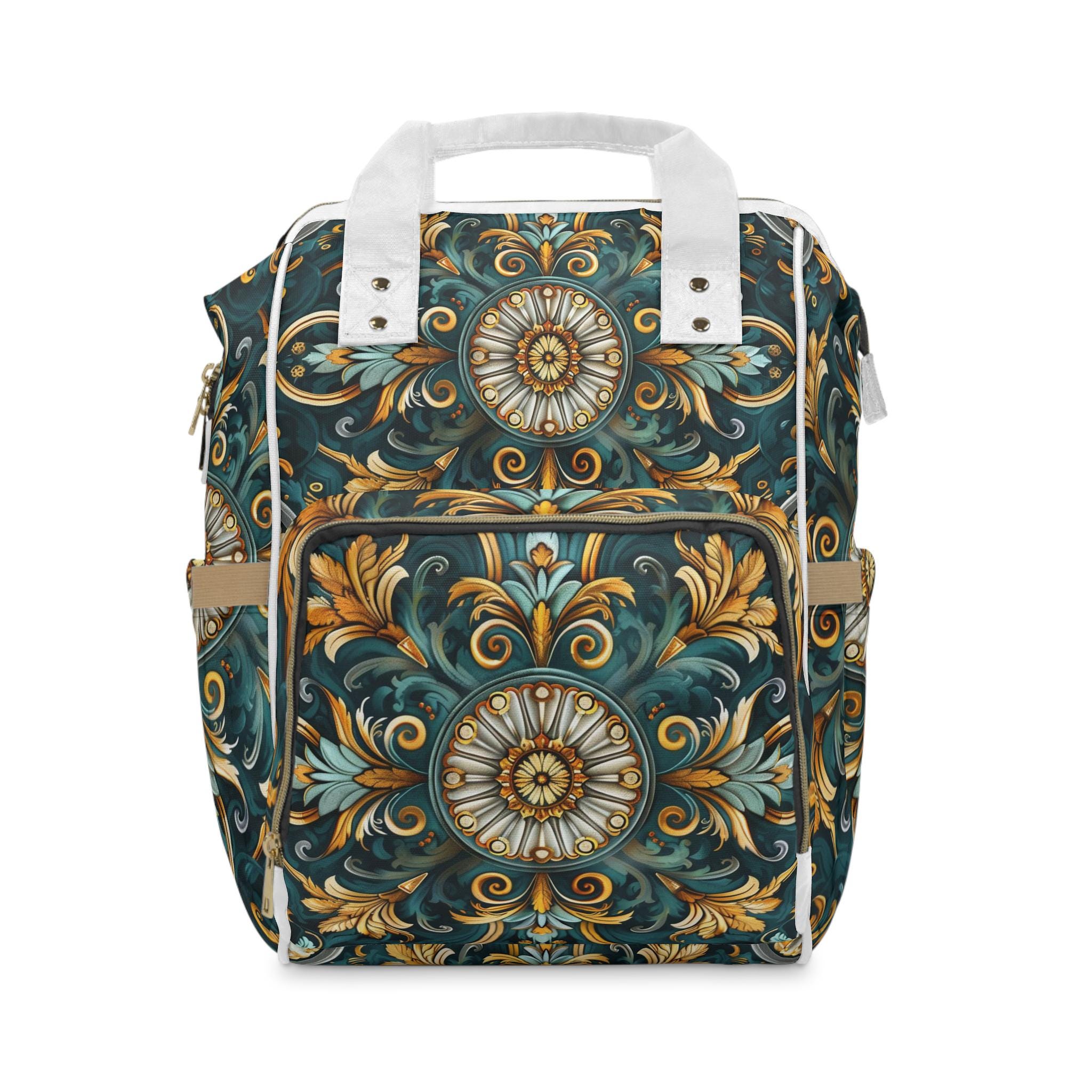 Colorful Diaper Backpack 01, Nursery Bag, Baby Shower Gift, Large Capacity Baby Bag, Vibrant Color Pattern Diaper Bag, Pretty Large Backpack
