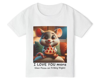 T-shirt I Love you MORE Pizza Heavy Cotton™ pour tout-petit