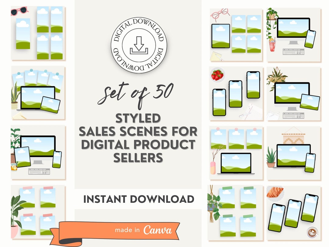 Digital Product Listing Templates Bundle Etsy Listing Images Mockup ...