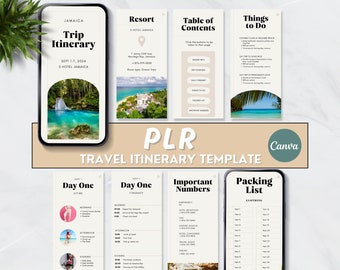 PLR Travel Planner Canva Template PLR Digital Downloads Done For You Digital Products Private Label Rights Resell Rights Passive Income