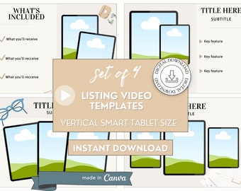 Listing Video Template for Digital Product Mockup, Canva Template Animated Etsy Listing Video Mock Up, Tablet Digital Planner Device