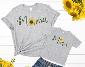 Mama Mini Matching Shirts Sunflowers