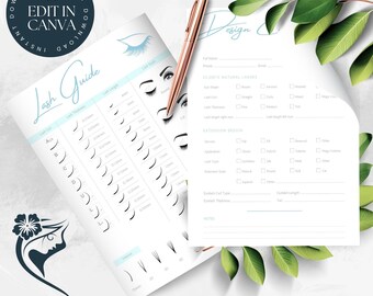 Lash Design Form | Lash Tech Lash Mapping Guide | Lash Extensions | Eyelash Design Consult Form | Beauty Salon Forms | Baby Blue LT003