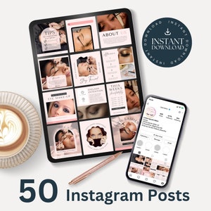 Instagram Post Templates for Lash Techs | Engaging & Professional Social Media Content | Editable Canva Templates | Instant Download | LT001