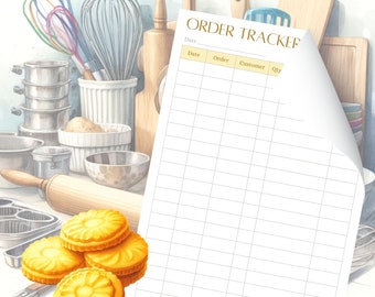 Home Bakery Order Tracker | Order Tracker | Printable Bakery Tracker | Customizable Bakery Tracker | Digital Bakery  Organizer CMMY001
