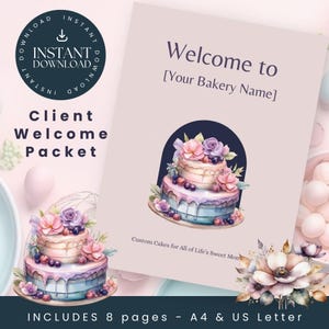 Cake Business Welcome Packet Template | Canva Editable Client Guide to Save Time & Look Professional CMV001