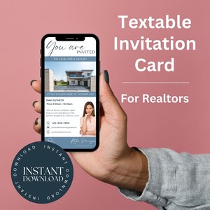 Digitale Open Huiskaart | Onroerend goed visitekaartje | Open huis uitnodigingskaart | Vastgoedmarketing | Uitnodiging | Canva-sjabloon REBG