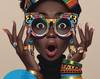 Air generated Art |African Queen |persona Digital Print | Surprise Series | Urban art piece | Mid journey Art
