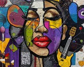 Symphony of Dreams Digital Art Print: Abstract Portrait (Instant Download)
