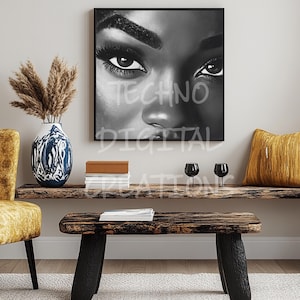 Afrocentric Black Woman Portrait: Empowering Digital Art (PDF, JPG)