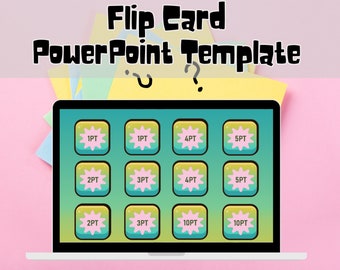 Flipping Card Game PowerPoint Template: Customizable Trivia (Digital Download)