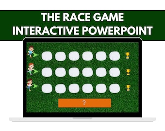 Interactive Race Game PowerPoint Template: Customizable PPT Game (Digital Download)
