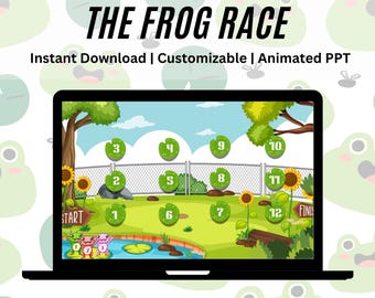 Frog Race PowerPoint Game: Customizable Classroom Activity (Digital Download)