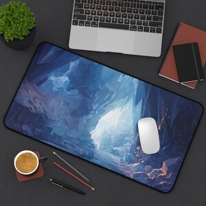 Ice Cave Trail | Anti-Slip Desk Mat | Deskoration | Home Office | Game Mat | Mousepad | WFH | Gamer Gift | Serene Desk Decor | Cute Desk Mat