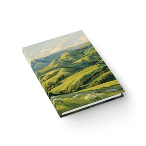 Grassy Hills | 5&quot; x 7&quot; | 128 Blank Pages, 64 Sheets | Neutral Gift | Travel Notebook | Sketchbook Diary | Blank Journal | Minimalist Design
