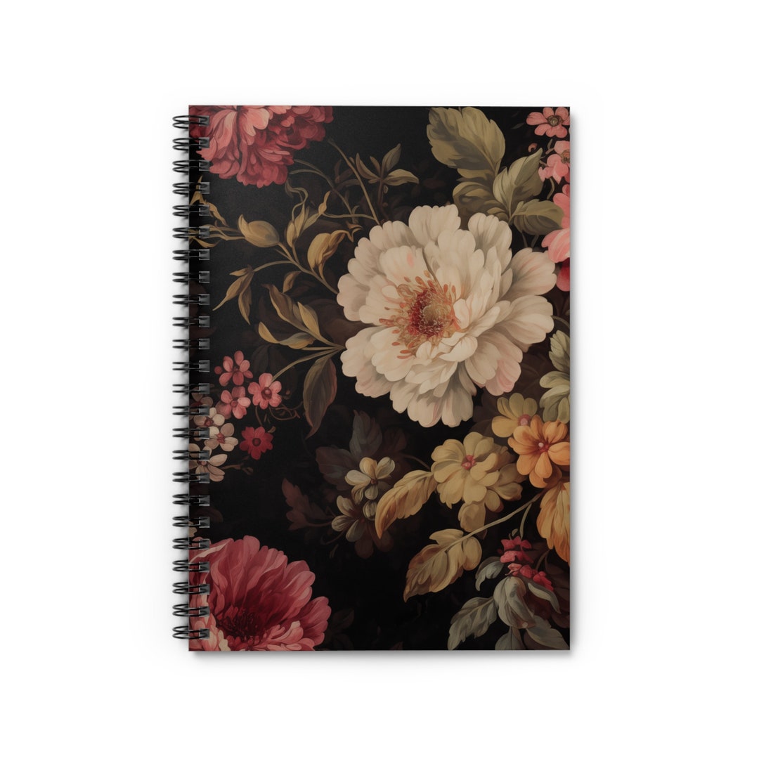 Vintage Floral | Spiral Bound Notebook | 6" X 8" | 118 Ruled Lined ...