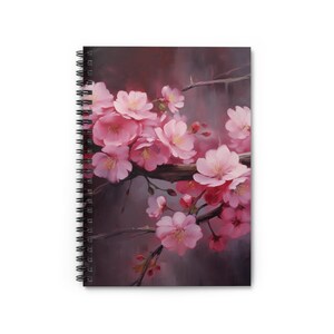 Cherry Blossom | Floral Spiral Bound Notebook | 6&quot; x 8&quot; | 118 Ruled Lined Pages, 59 Double Sided Sheets | Aesthetic Journal | Useful Gift