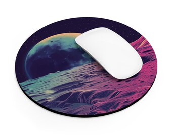 Mystic Dream Moon | 8" Round Mouse Pad | Unique Desk Decor | Space Mousepad | Dorm Desk Decor | WFH Mouse Pad | Deskoration | Home & Office