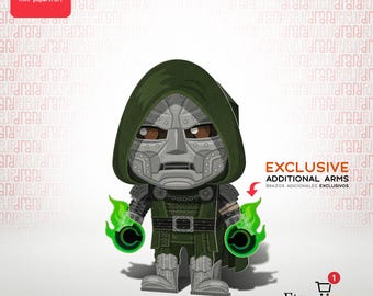Doctor Doom Papercraft Template PDF, Printable DIY Papercraft, Paper Doll, Digital Download, Fan Art | Dmand: Mini Papercraft
